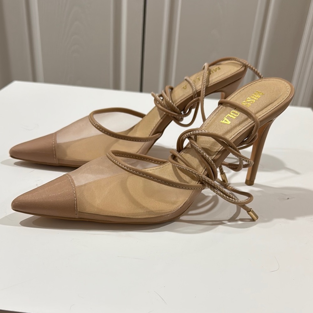 Jessica Tan Heels with Ankle Strap